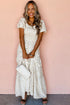 Floral Print Smocked Bodice Flutter Sleeve Maxi Dress