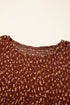 Floral Print Smocked Bodice Puff Sleeve Peplum Blouse