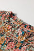 Floral Print Smocked Bubble Sleeve Ruffled Cotton Crop Top