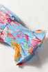 Floral Print Smocked Cuff Collared Woven Blouse