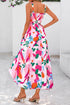 Floral Print Smocked High Waist Adjustable Strap Sundress