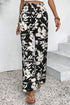 Floral Print Smocked High Waist Wide Leg Pants