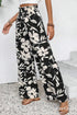 Floral Print Smocked High Waist Wide Leg Pants