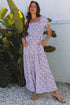 Floral Print Smocked Off The Shoulder Tiered Maxi Dress