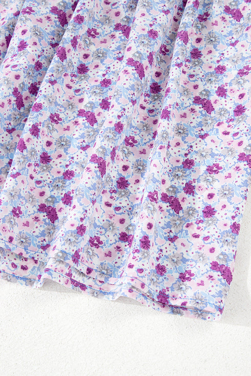 Floral Print Smocked Off The Shoulder Tiered Maxi Dress