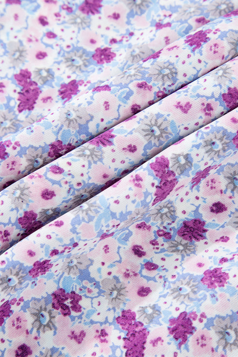 Floral Print Smocked Off The Shoulder Tiered Maxi Dress