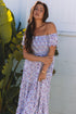Floral Print Smocked Off The Shoulder Tiered Maxi Dress