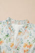 Floral Print Smocked Puff Sleeve Cotton A Line Dress