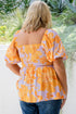 Floral Print Smocked Square Neck Puff Sleeve Babydoll Blouse
