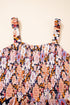 Floral Print Smocked Square Neck Wide Leg Jumpsuit