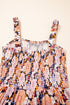 Floral Print Smocked Square Neck Wide Leg Jumpsuit
