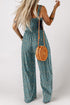 Floral Print Smocked Square Neck Wide Leg Jumpsuit