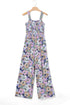 Floral Print Smocked Square Neck Wide Leg Jumpsuit