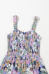 Floral Print Smocked Square Neck Wide Leg Jumpsuit