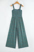 Floral Print Smocked Square Neck Wide Leg Jumpsuit
