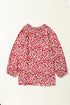 Floral Print Smocked Tie Neck Long Sleeve Viscose Blouse