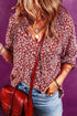 Floral Print Smocked Tie Neck Long Sleeve Viscose Blouse