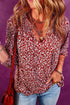 Floral Print Smocked Tie Neck Long Sleeve Viscose Blouse