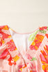 Floral Print Smocked V Neck Puff Sleeve Maxi Dress