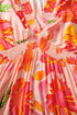Floral Print Smocked V Neck Puff Sleeve Maxi Dress