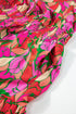 Floral Print Smocked Waist Flutter Sleeve Midi Dress
