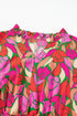 Floral Print Smocked Waist Flutter Sleeve Midi Dress