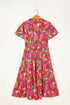 Floral Print Smocked Waist Flutter Sleeve Midi Dress