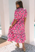 Floral Print Southern Belle Puff Sleeve A Line Maxi Dress