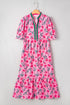 Floral Print Southern Belle Puff Sleeve A Line Maxi Dress
