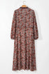 Floral Print Split Front Tiered Frilled V Neck Floral Dress