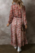 Floral Print Split Front Tiered Frilled V Neck Floral Dress
