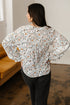 Floral Print Split Neck Balloon Sleeve Woven Blouse