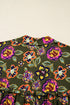 Floral Print Split Neck Bubble Sleeve Shift Mini Dress