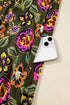 Floral Print Split Neck Bubble Sleeve Shift Mini Dress