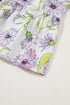 Floral Print Split Neck Flounce Sleeve Peplum Hem Blouse