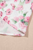Floral Print Split Neck Loose Fit Plus Size Mini Dress