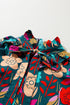 Floral Print Split Neck Puff Sleeve Cotton Blouse