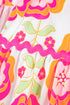 Floral Print Split Neck Ruffled Sleeve Ric Rac Trim Blouse