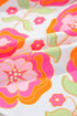 Floral Print Split Neck Ruffled Sleeve Ric Rac Trim Blouse