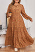 Floral Print Split Neck Ruffled Tiered Maxi Dress