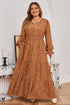 Floral Print Split Neck Ruffled Tiered Maxi Dress