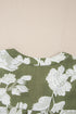 Floral Print Split Neck Short Sleeve Woven Blouse