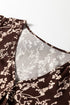 Floral Print Split Neck Smocked Waist Long Sleeve Mini Dress