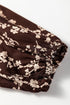 Floral Print Split Neck Smocked Waist Long Sleeve Mini Dress