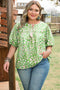 Floral Print Split Neck Tassel Tie Puff Sleeve Blouse
