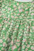 Floral Print Split Neck Tassel Tie Puff Sleeve Blouse
