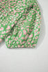 Floral Print Split Neck Tassel Tie Puff Sleeve Blouse