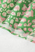 Floral Print Split Neck Tassel Tie Puff Sleeve Blouse