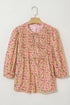 Floral Print Square Neck Bow Detail Puff Sleeve Blouse