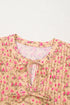 Floral Print Square Neck Bow Detail Puff Sleeve Blouse
